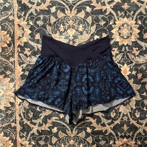 Aerie Blue Patterned Athletic Shorts